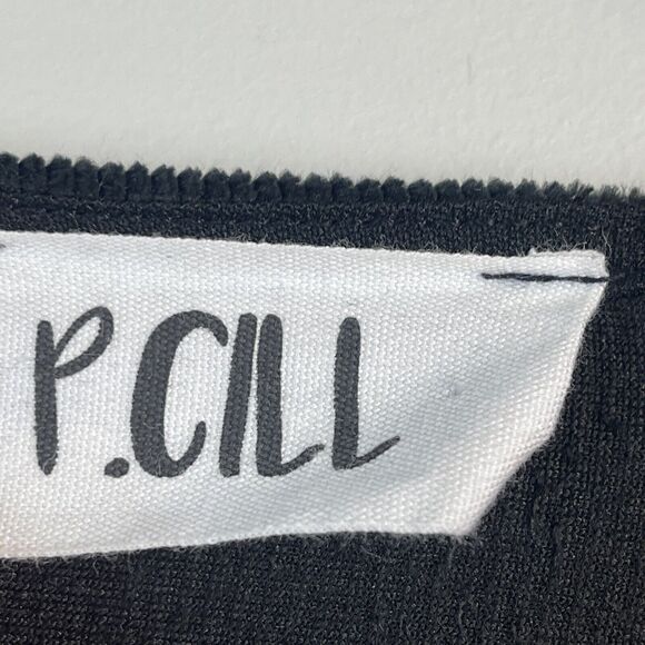 P Cill Womens Open Front Cardigan S/M Black Soft Ribbed Minimalist Lounge Travel - Picture 4 of 11